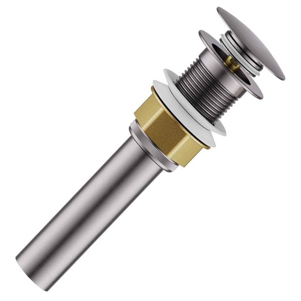 Bathroom Sink Drain W Strainer Pop Up‎ Drain StopSet Brushed Nickel wo overflow